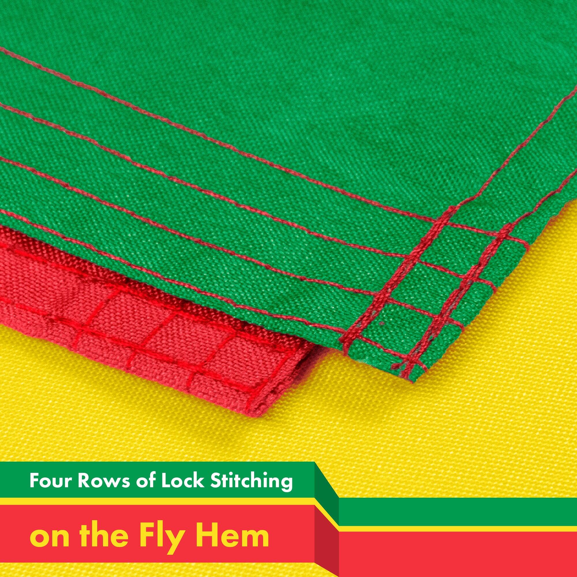 Four Rows of Lock Stitching on the Fly Hem