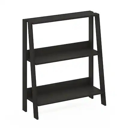 Front. Furinno - Ladder Bookcase Display Shelf, 3-Tier, Espresso - Espresso.