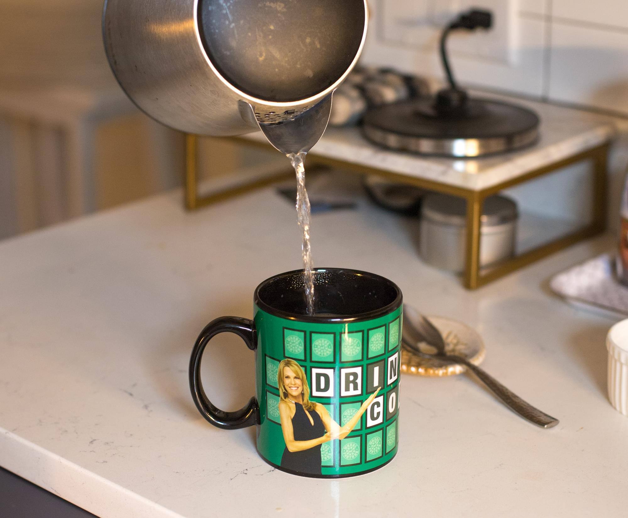 Alt View 2. Just Funky - Wheel of Fortune "Drink More Coffee" Color-Changing Mug | Holds 16 Ounces - Green.