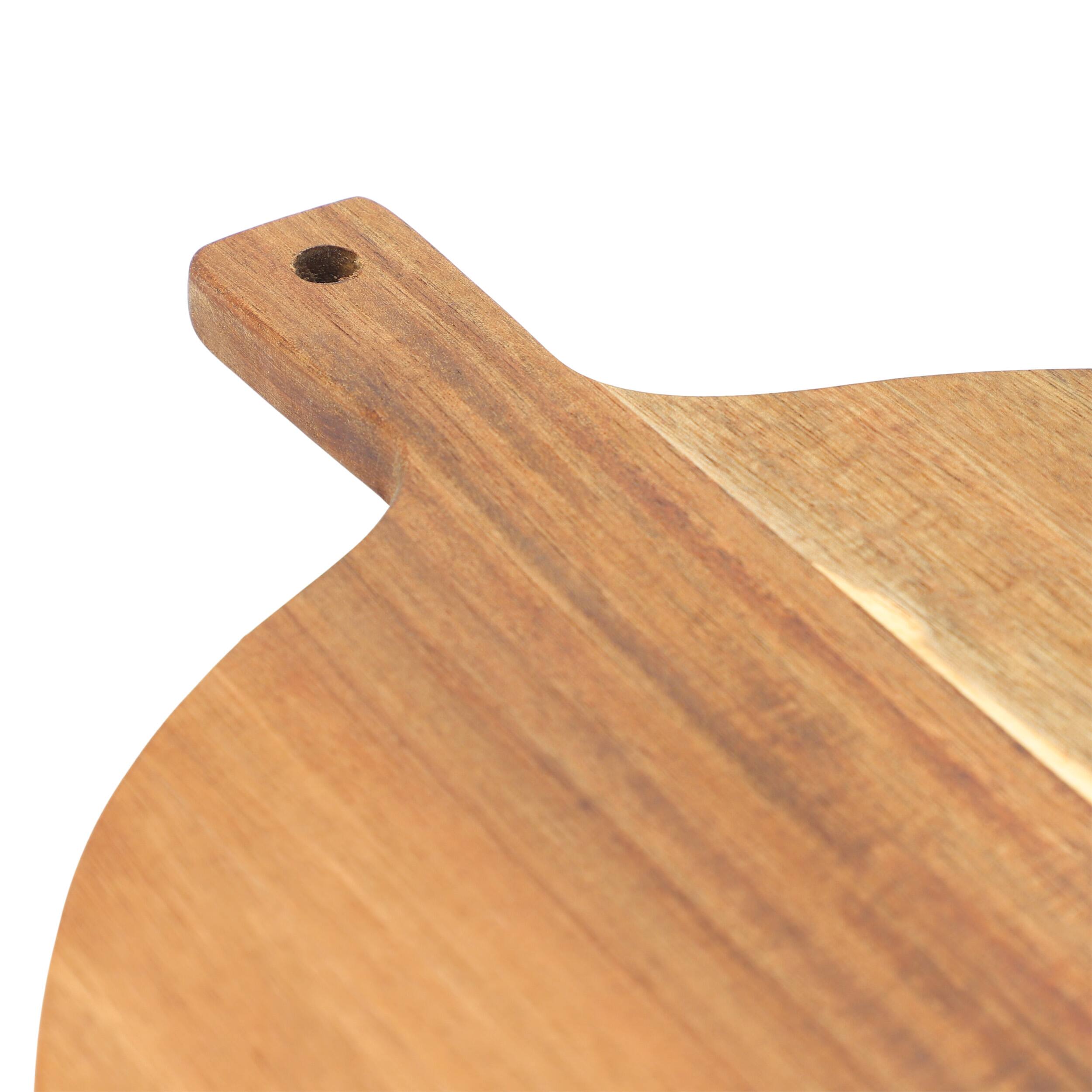 Alt View 4. MegaChef - MegaChef 12 Inch Acacia Wood Round Serving Board with Handle - Brown.