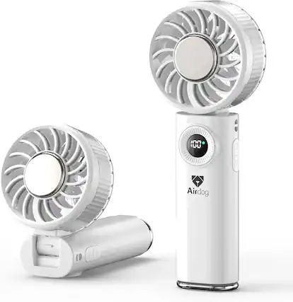 Front. Airdog - Airdog F200 Handheld Fan with Cooling, Portable Fan 100 Speeds Strong Wind, 5000mAh Rechargeable,Travel Fan for Outdoor - White.