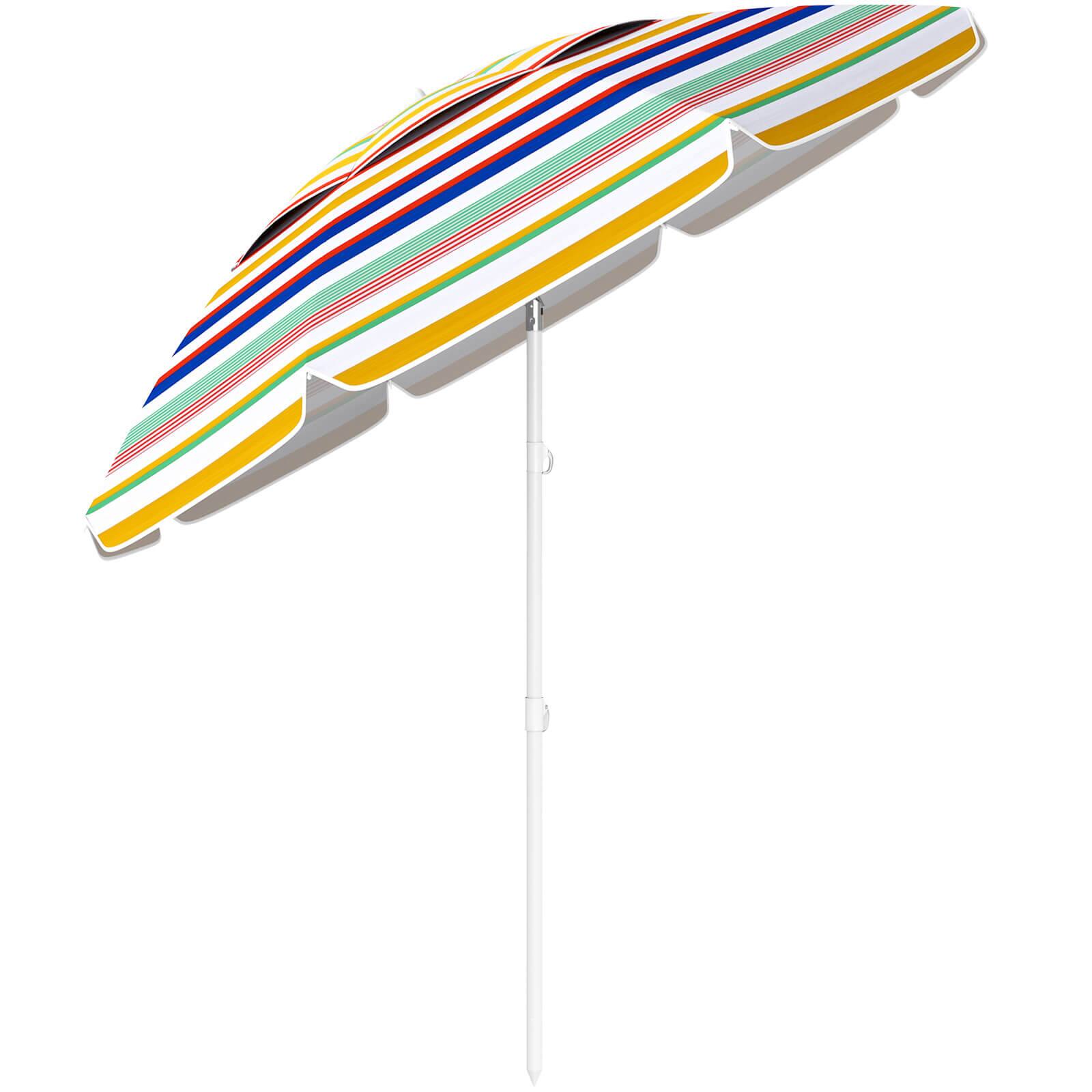 Alt View 9. Costway - Costway 6.5 FT Beach Umbrella Folding Outdoor Parasol with Push Button Tilt & Air Vent - Multicolor.