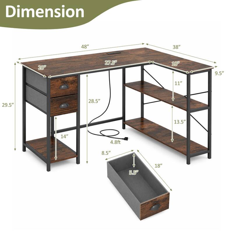 Dimension: 48" x 38" x 20" x 27.5" x 18" x 9.5" x 11" x 29.5" x 28.5" x 13.5" x 14" x 4.8ft x 8.5" x 5.5" x 18"