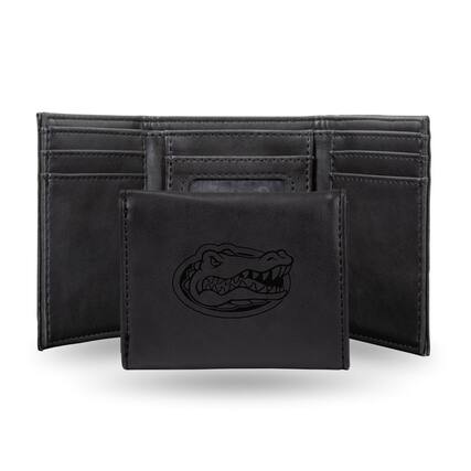 Front. Rico Industries - Florida Gators Black Trifold Wallet with Clear ID Window - Multi.