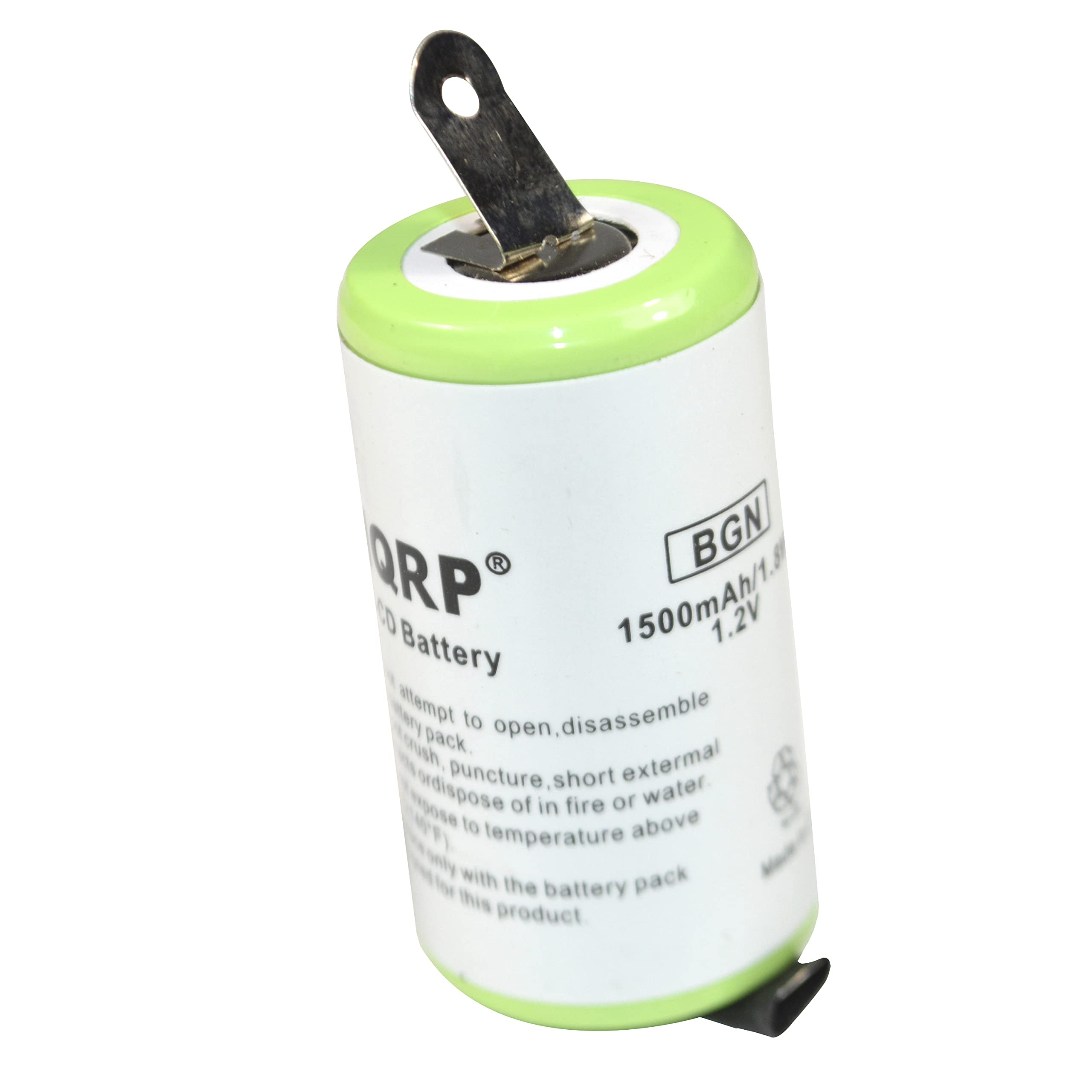 BGN  
QRP®  
1500mAh/1.2V Battery  

Do not attempt to open, disassemble, crush, puncture, short external or dispose of in fire or water.  
Do not expose to temperature above 60°C.  
Use only with the battery pack for this product.