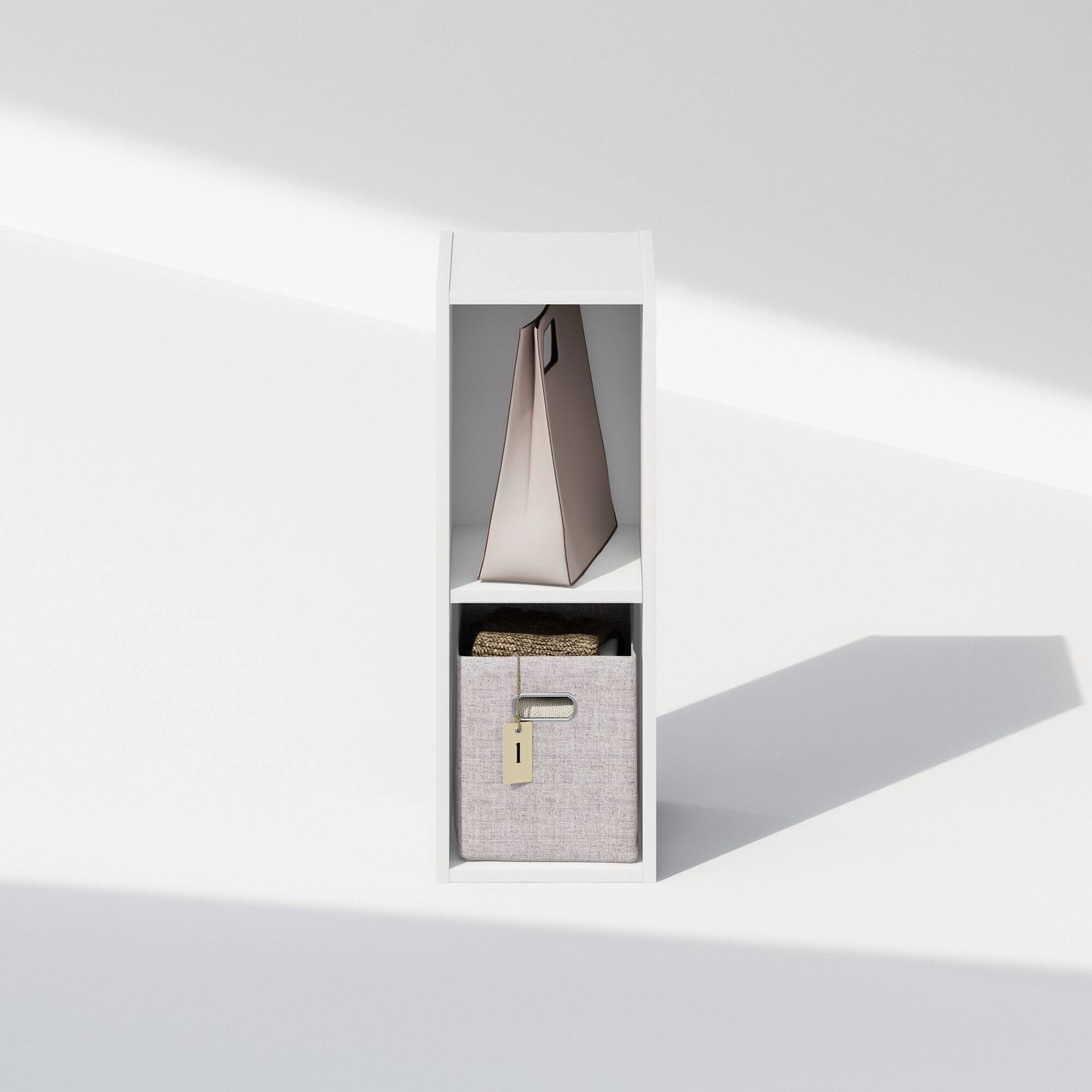 Alt View 4. Furinno - Reed 2-Tier Multipurpose Clothing & Closet Storage Organizer Shelf, 8-Inch Width - White.