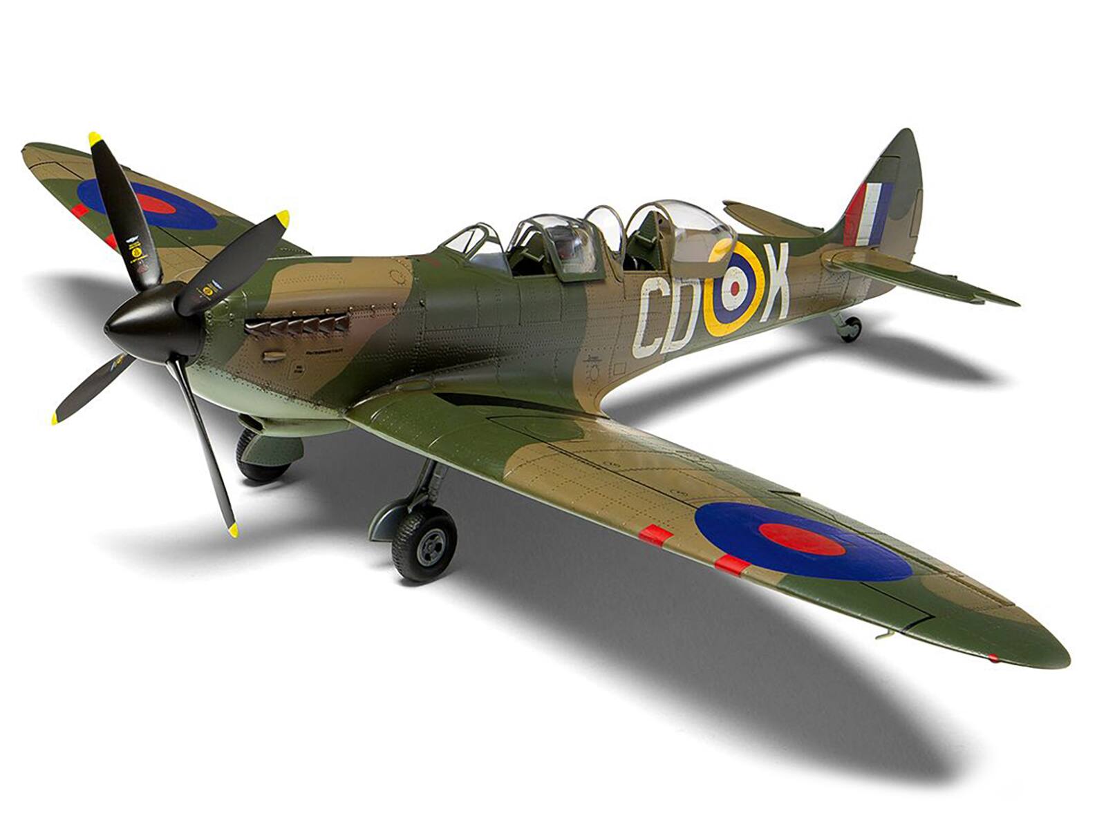 Back. Airfix - Level 2 Model Kit Supermarine Spitfire Tr.9 Fighter Aircraft with 2 Scheme Options 1/48 Plastic Model Kit by Airfix - Multi.