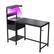 Alt View 4. GOODSILO - Computer Desk with Power Outlets & LED Lights, 48" Gaming Desk with Storage & USB Charging Station - Black.