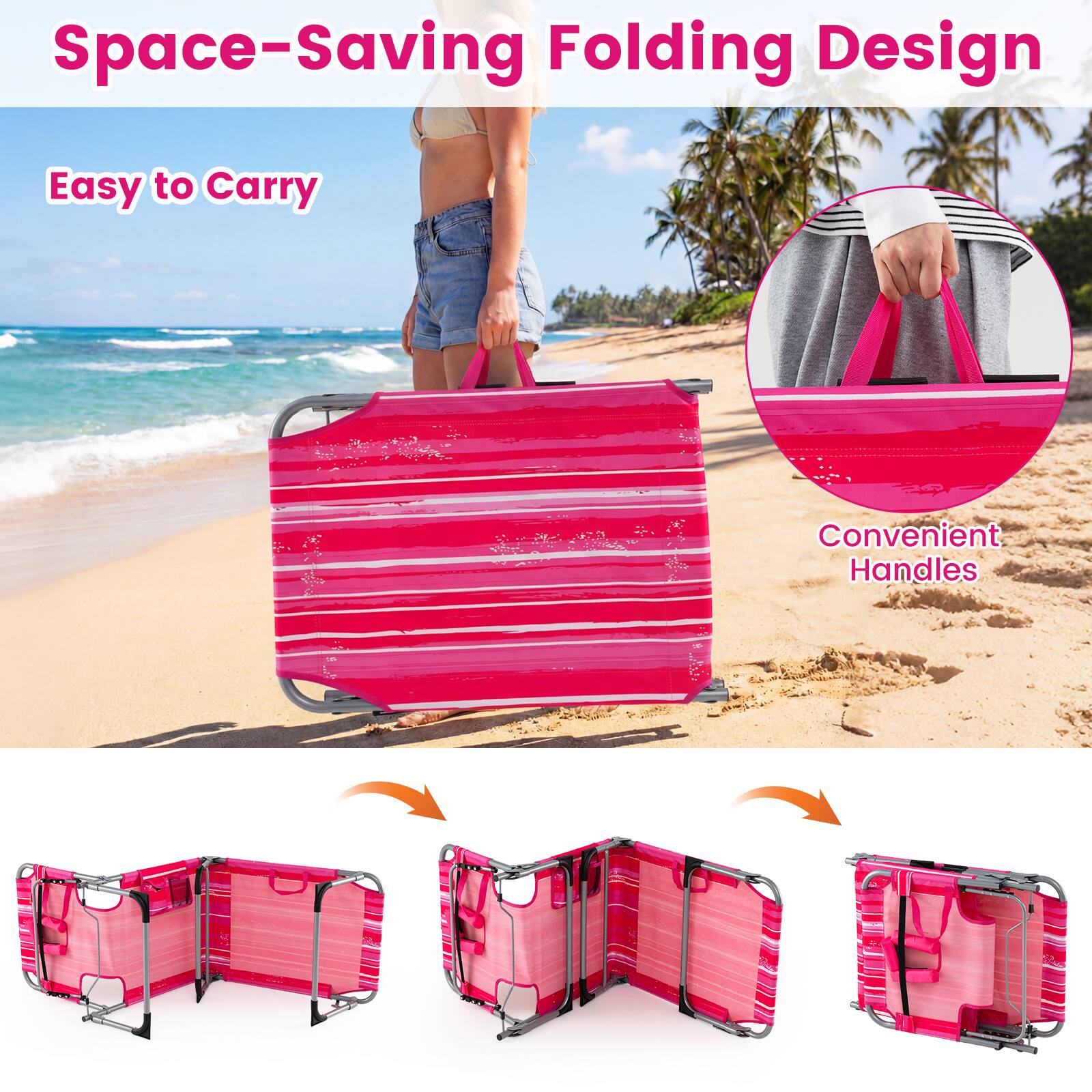 Space-Saving Folding Design  
Easy to Carry  
Convenient Handles