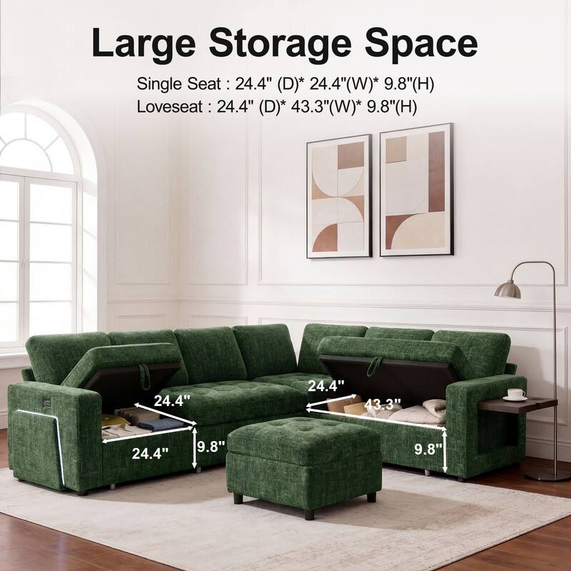 Large Storage Space

Single Seat: 24.4" (D) * 24.4" (W) * 9.8" (H)

Loveseat: 24.4" (D) * 43.3" (W) * 9.8" (H)