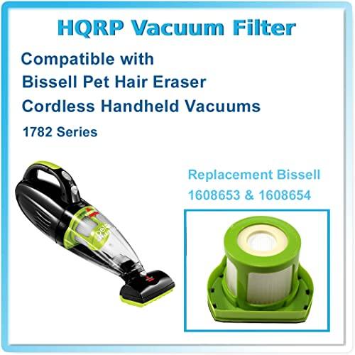 HQRP Vacuum Filter  
Compatible with Bissell Pet Hair Eraser Cordless Handheld Vacuums  
1782 Series  

Replacement Bissell 1608653 & 1608654