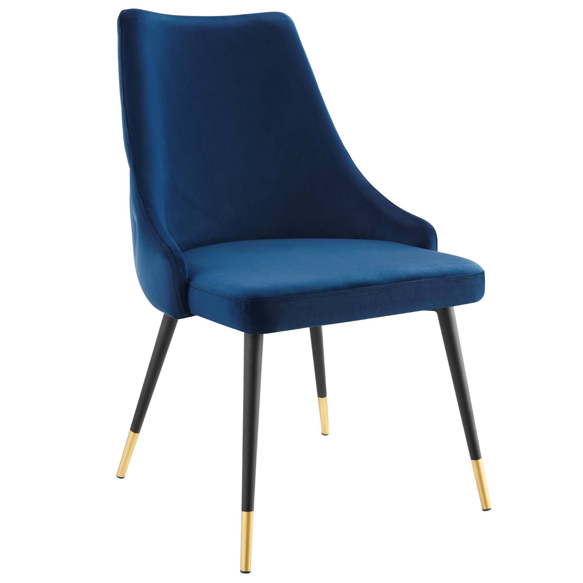 Angle. Modway - Adorn Tufted Performance Velvet Dining Side Chair by Modway - Navy.