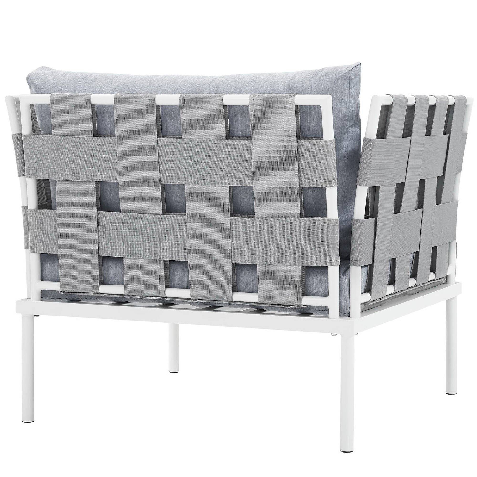 Back. Modway - Harmony Outdoor Patio Aluminum Armchair by Modway - White Gray.