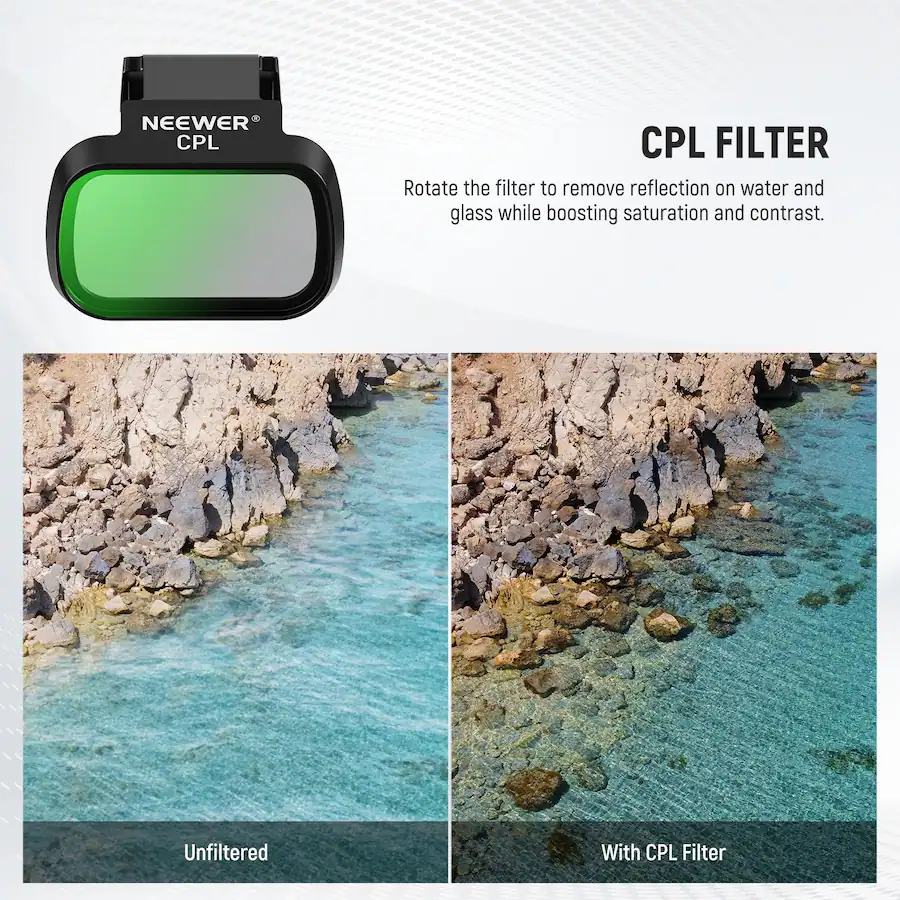 Filter Rotation Neewer 6 Pack ND/CPL Filter Set for DJI Drones Snap On Filters for Mini ...