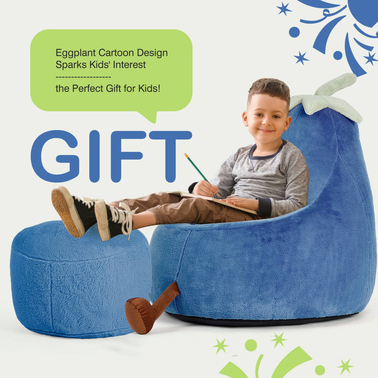 Eggplant Cartoon Design Sparks Kids' Interest  
the Perfect Gift for Kids!  
GIFT