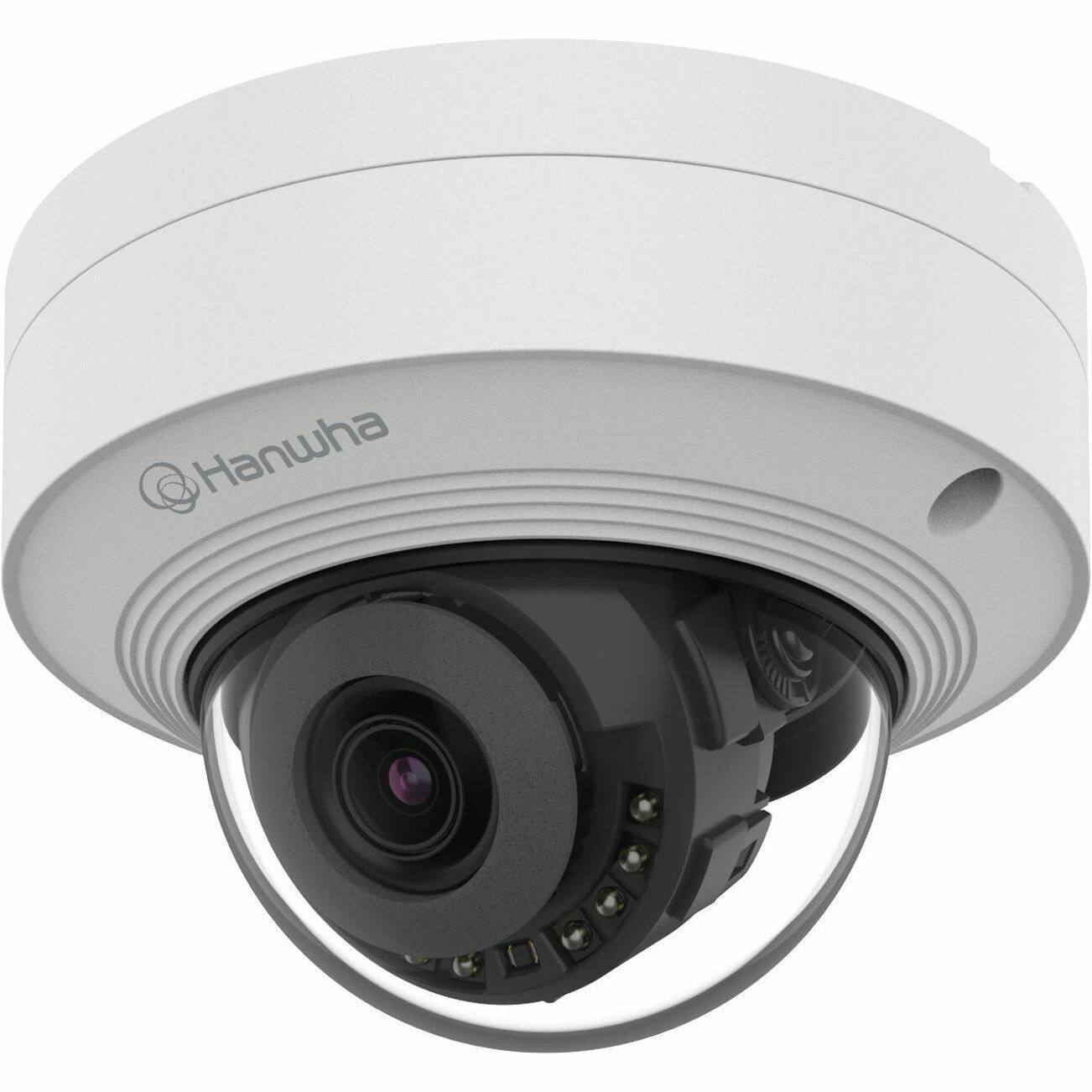 Alt View 2. Samsung - Hanwha QNV-C8011R 5 Megapixel Network Camera - Color - Dome - White - 65.62 ft Infrared Night Vision - H.265, H.265M - White.