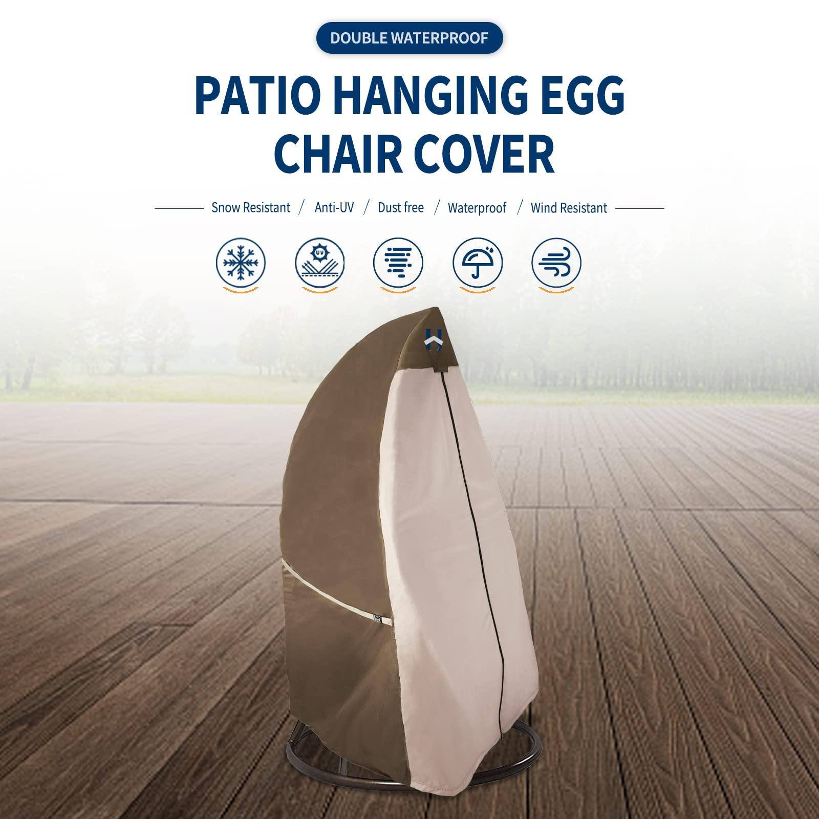 DOUBLE WATERPROOF  
PATIO HANGING EGG CHAIR COVER  

Snow Resistant / Anti-UV / Dust free / Waterproof / Wind Resistant