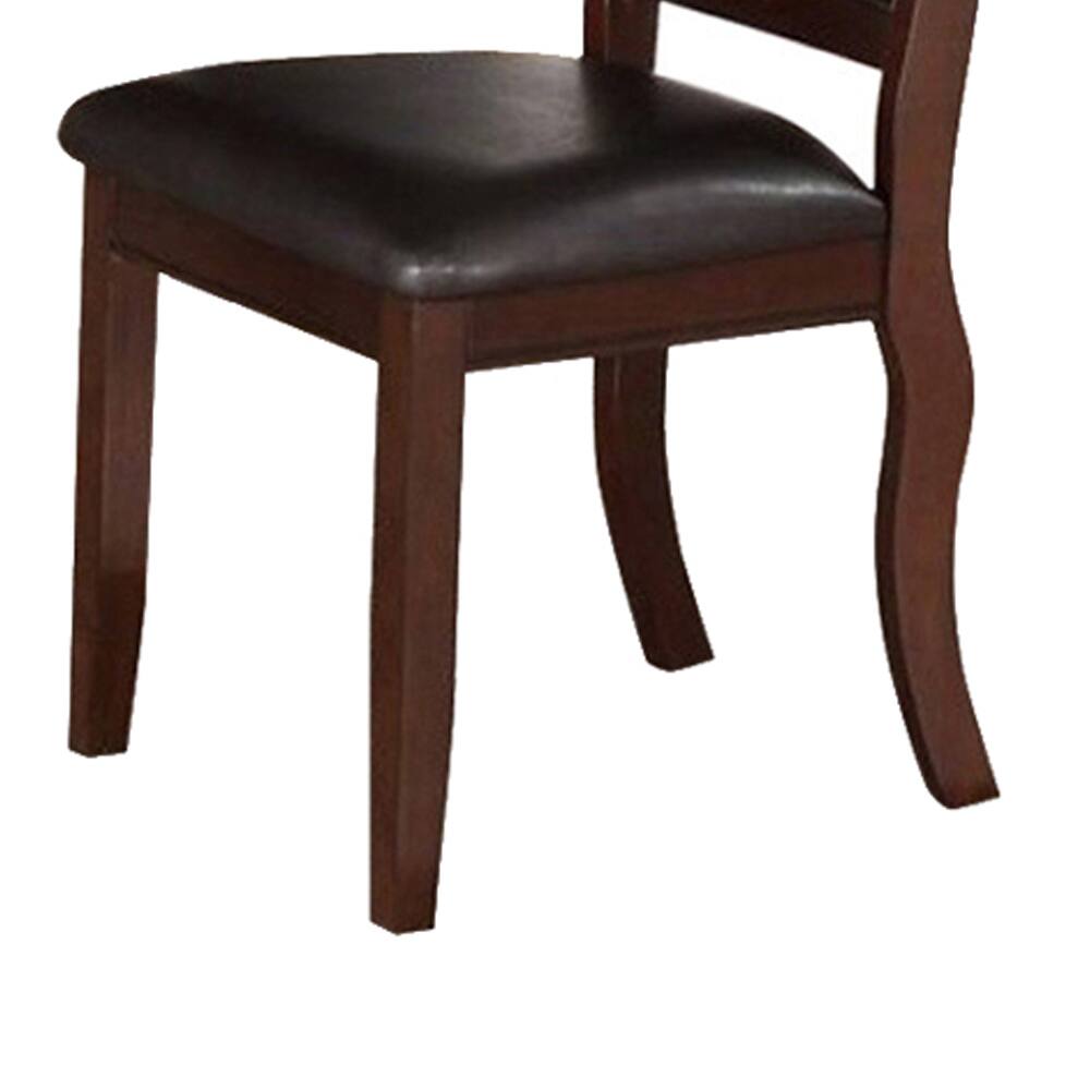 Alt View 5. Manhattan Lane - Contemporary Rubber Wood Dining Chair, Set Of 2, Brown And Black - Brown And Black.
