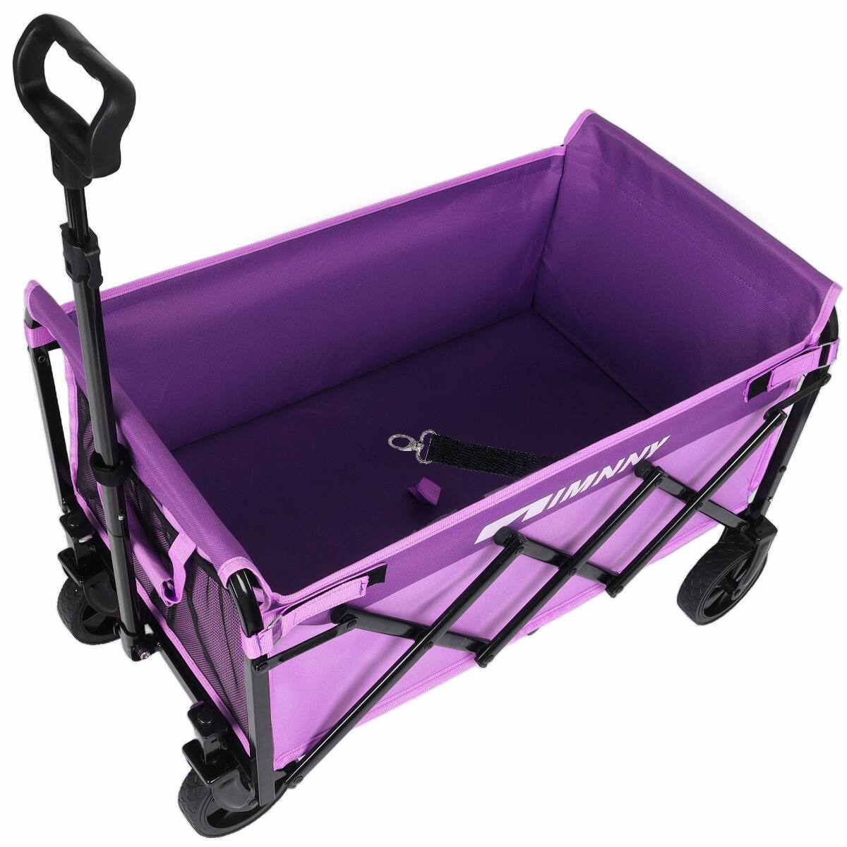 Alt View 4. Loheer - Loheer Lightweight Collapsible Wagon with Wheels, Foldable Utility Cart with 360 lb Capacity, Purple.