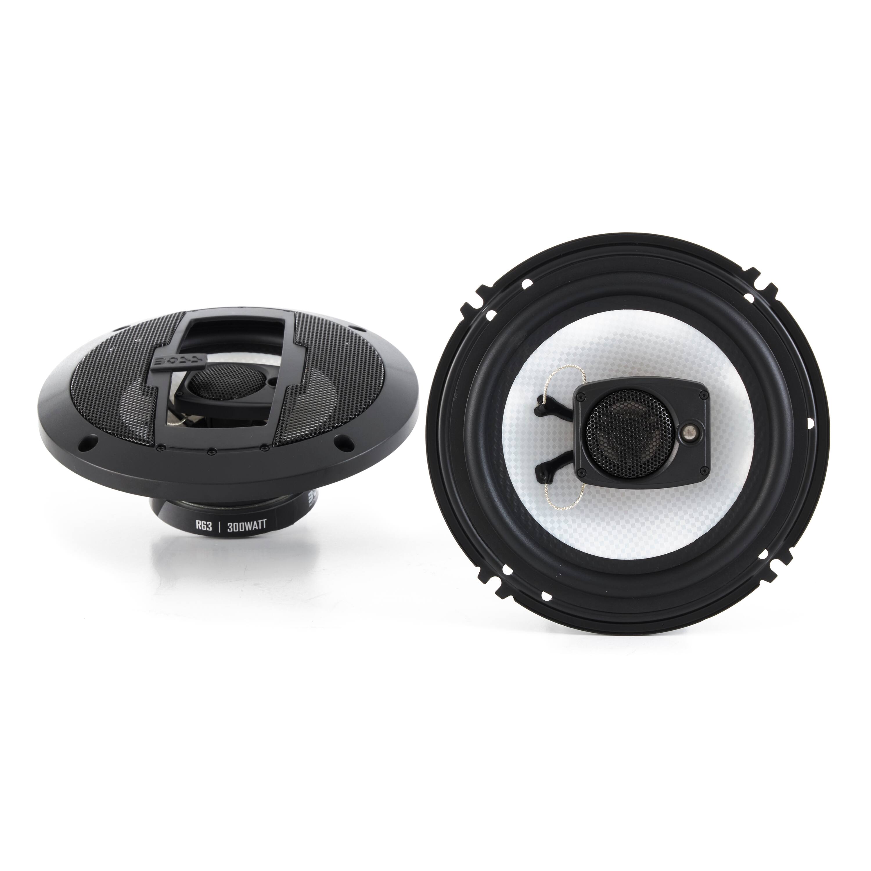 BOSS Audio - R63 Riot 6.5" 300W 3 Way 4 Ohm Car Audio Coaxial Stereo Speaker, Pair - Black