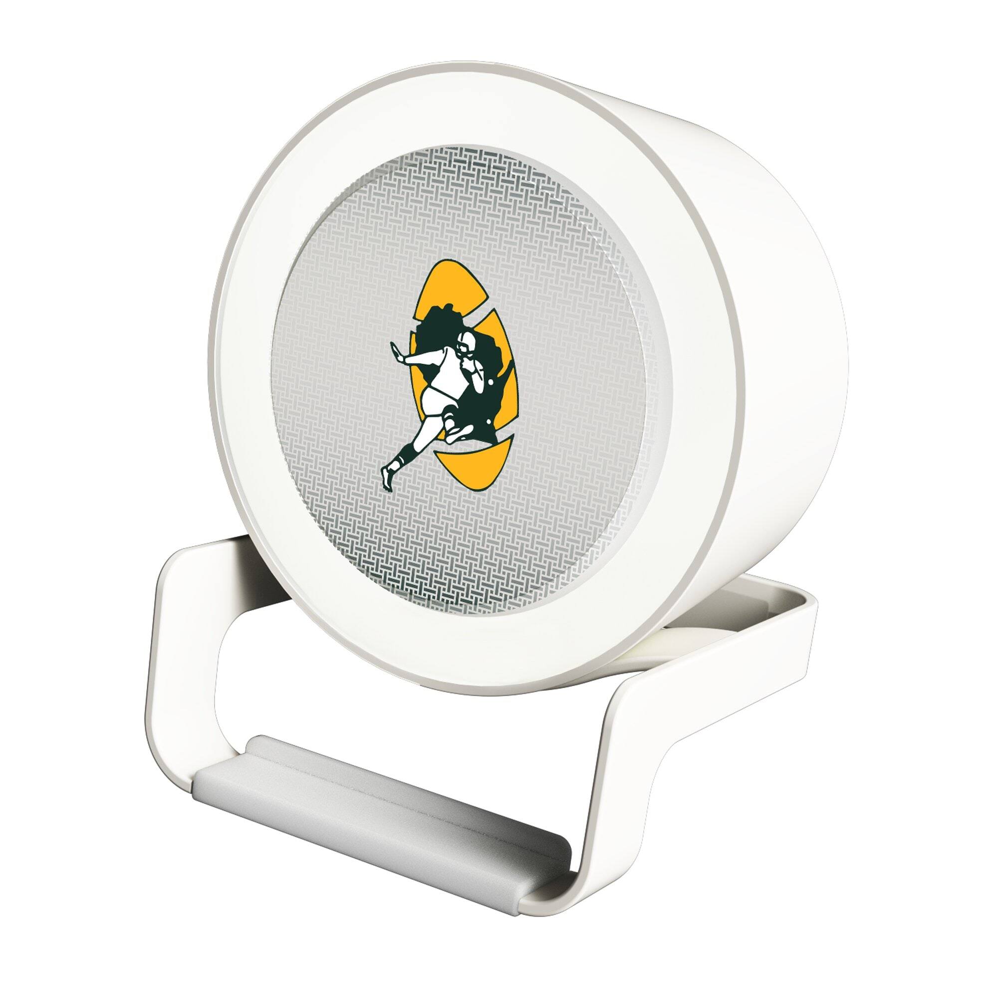 Front. Keyscaper - Green Bay Packers Linen Print Nightlight Charger & Bluetooth Speaker - White.