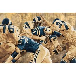 Deacon Jones Foundation - Los Angeles Rams "Fearsome Foursome" Fine Art Canvas Print 24" x 36" by Artist Jason Robichau - Multicolor