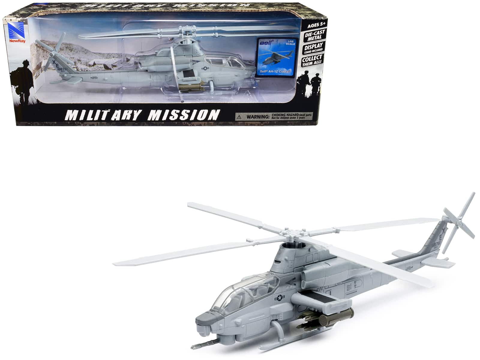 "Bell AH-1Z Cobra Helicopter Gray ""US Air Force"" ""Military Mission"" Series 1/55 Diecast Model by New Ray" price history on PriceWatchPro