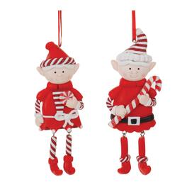 BreeBe - Clay Dough Elf Ornament (Set of 12) - Red