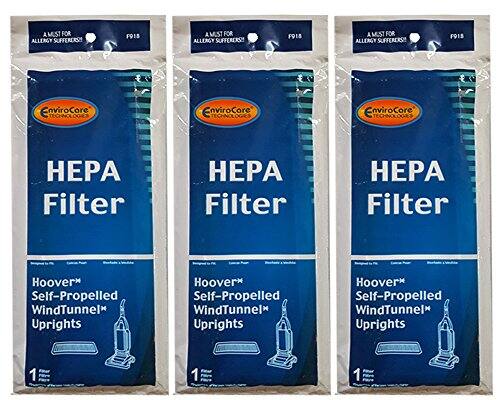 A MUST FOR ALLERGY SUFFERERS!  
F918  

EnviroCore TECHNOLOGIES  

HEPA Filter  

Hoover® Self-Propelled WindTunnel® Uprights  

1