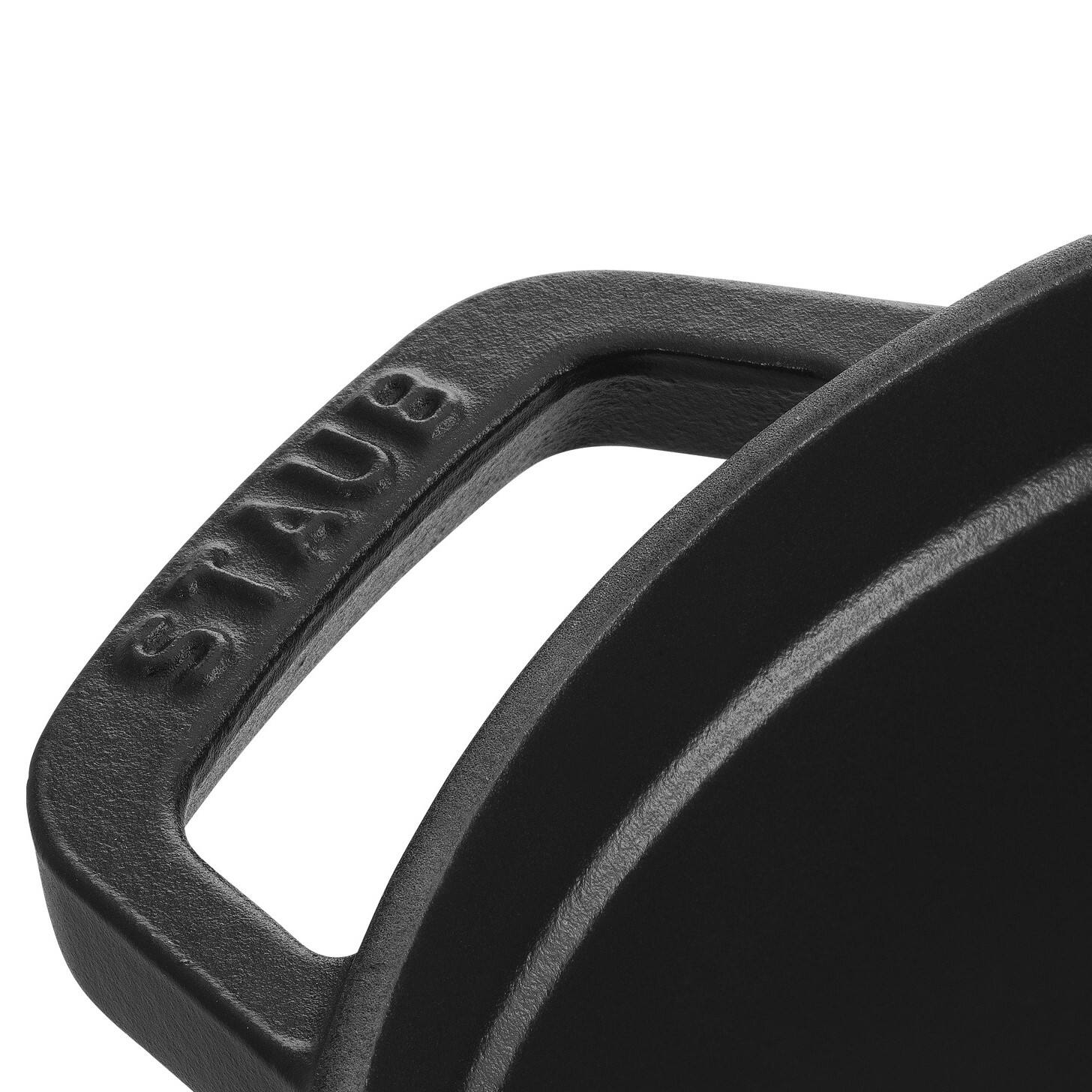 Alt View 5. Staub - Cast Iron Round Cocotte, Dutch Oven, 5.5-quart, serves 5-6, Made in France - Matte Black.