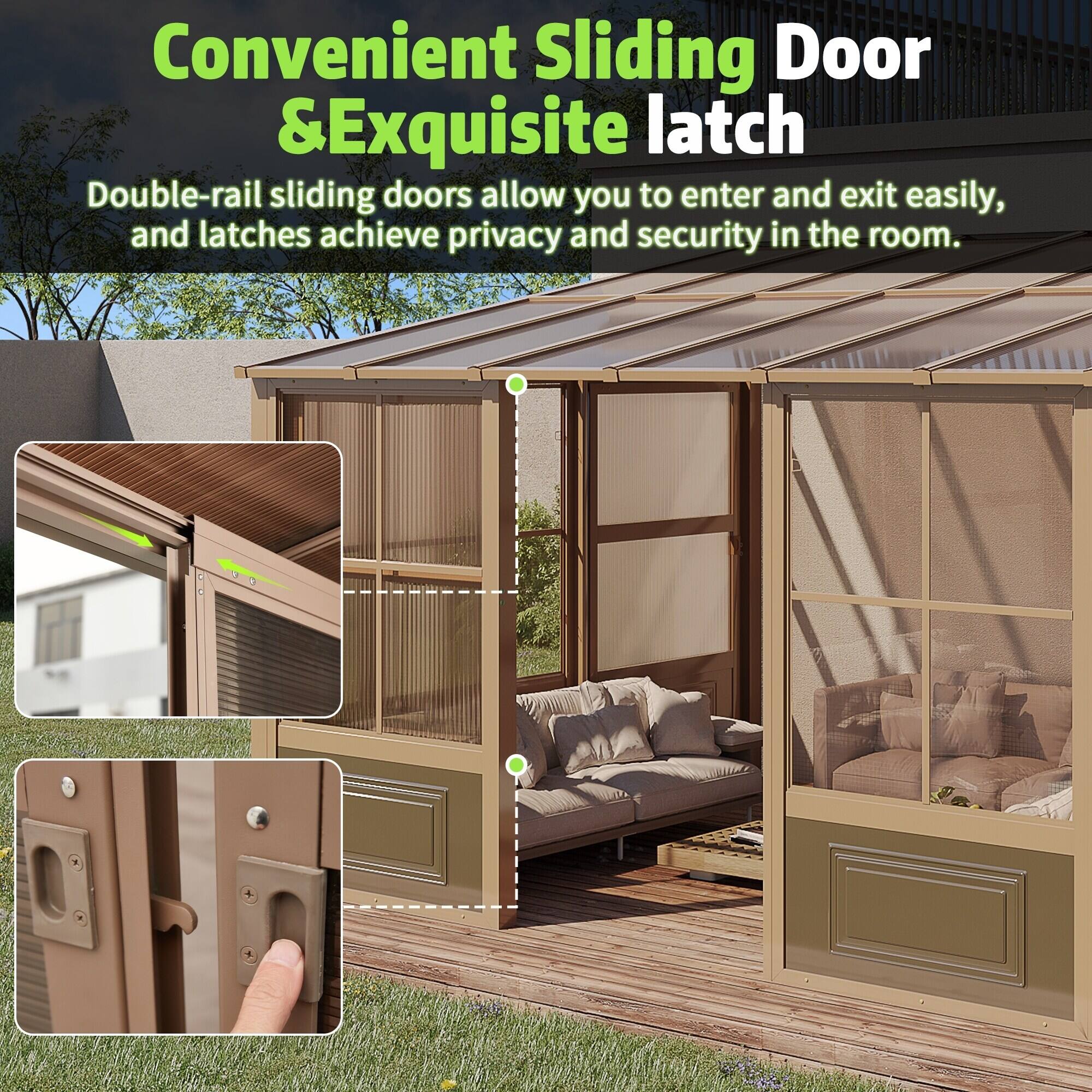 Convenient Sliding Door & Exquisite Latch

Double-rail sliding doors allow you to enter and exit easily, and latches achieve privacy and security in the room.