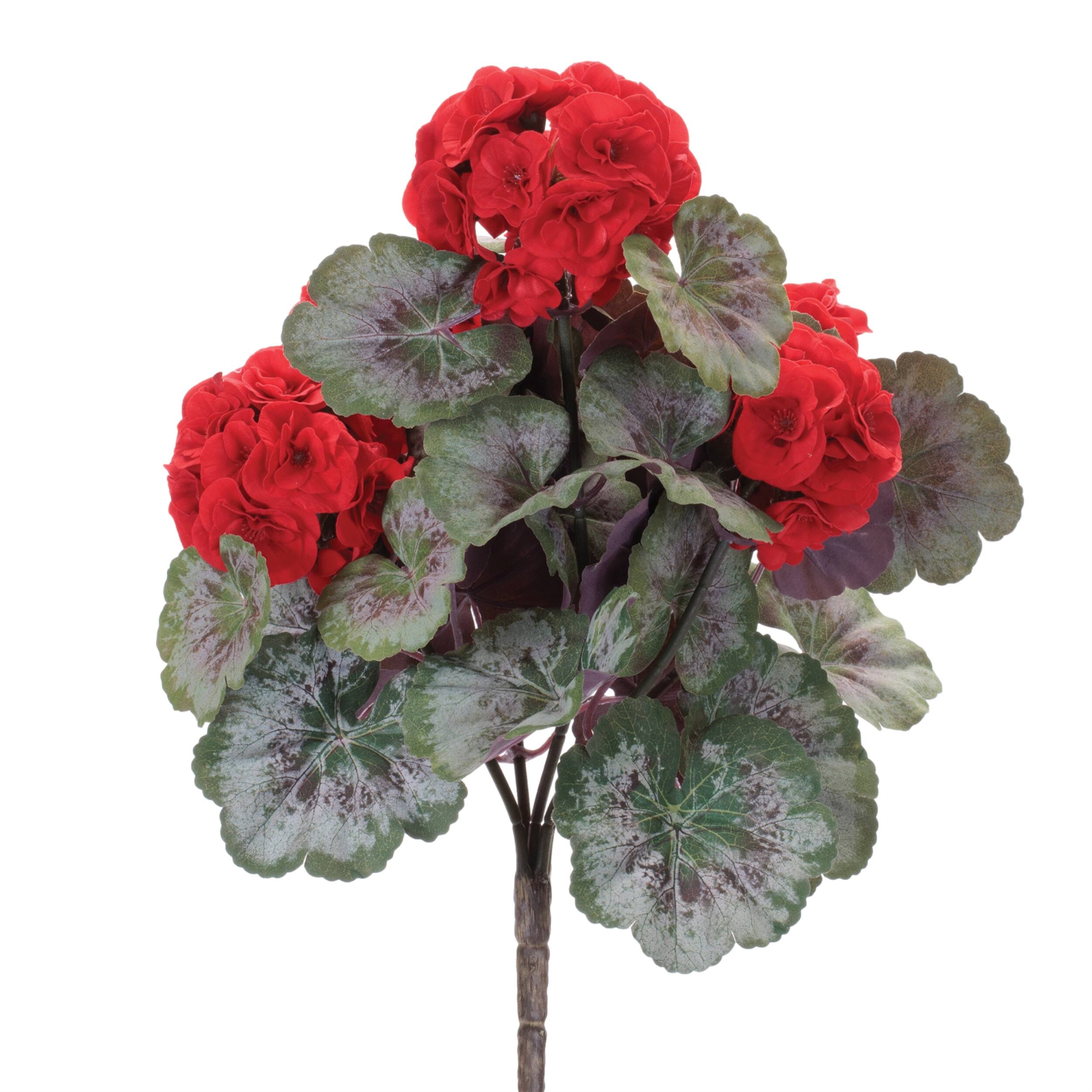 BreeBe - Geranium Floral Bush (Set of 2) - Red, Green
