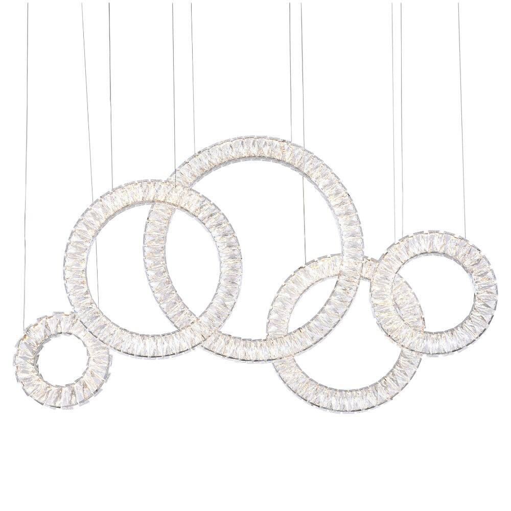 Angle. CWI Lighting - Celina LED Chandelier With Chrome Finish - Chrome.