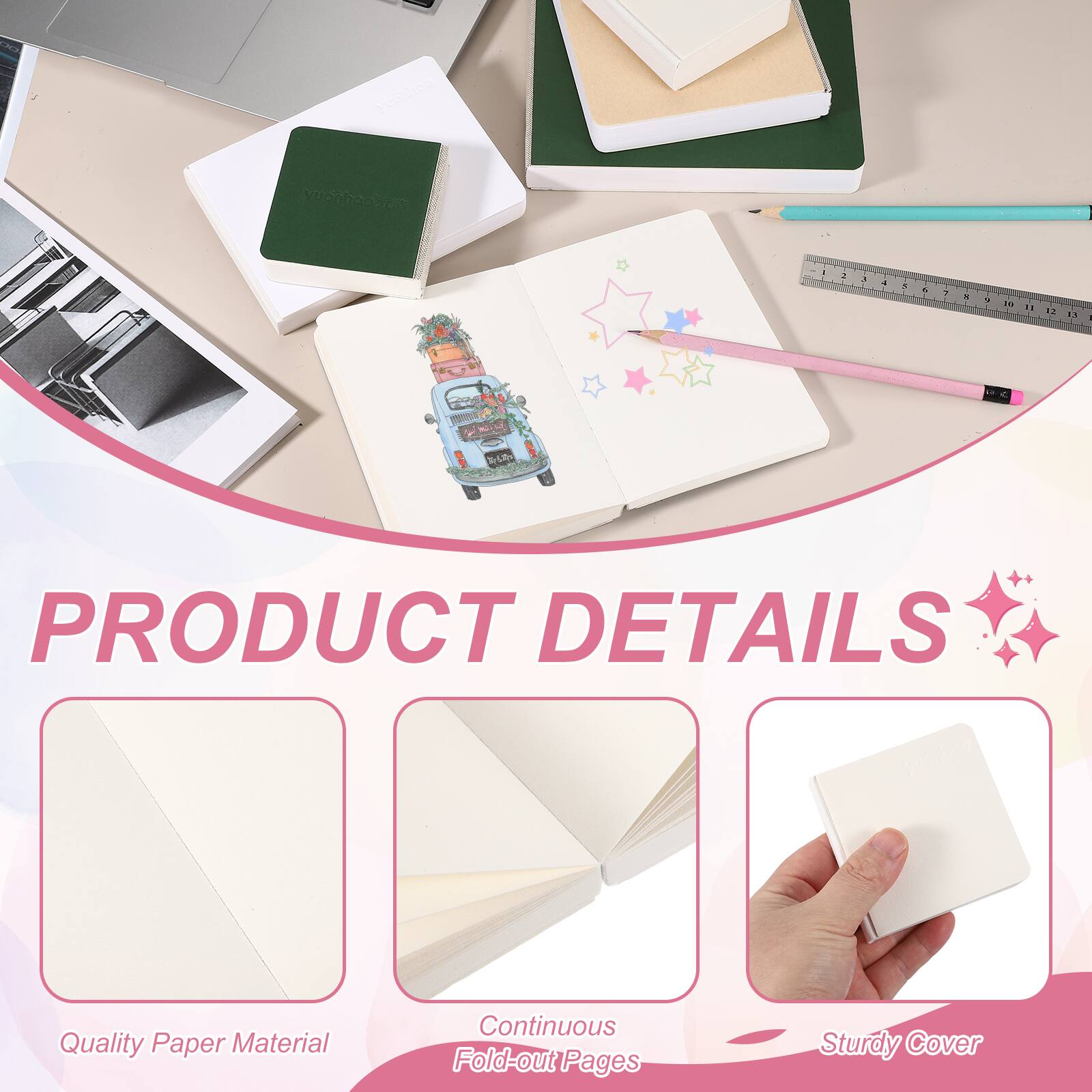PRODUCT DETAILS

Quality Paper Material
Continuous Fold-out Pages
Sturdy Cover