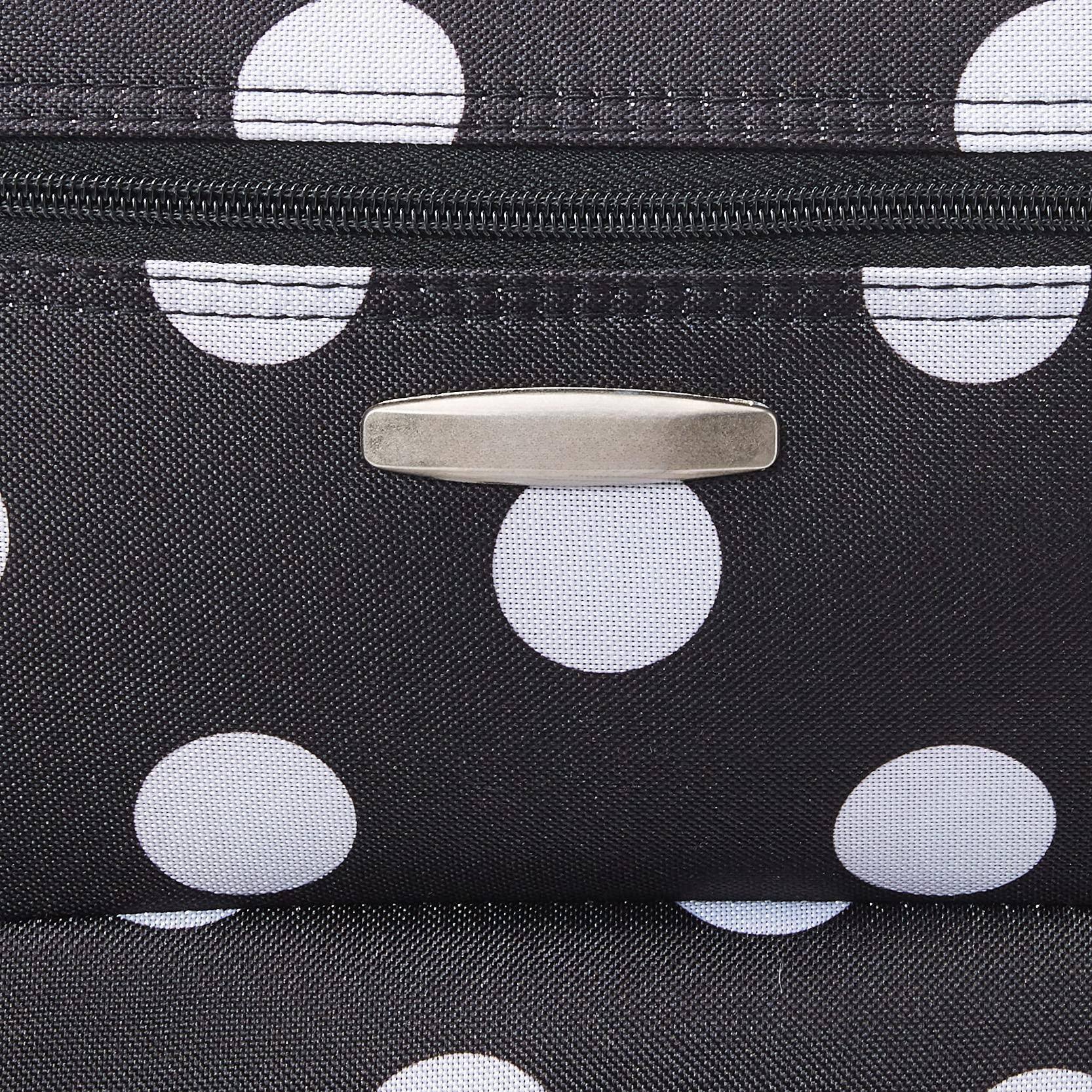 Alt View 7. Dapper Styles - Fashion Softside Upright Luggage Set Expandable Telescopic Handle Wheel Black Dot 2-piece - Black/Gray-2-Piece Set (14/19).