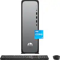 HP - OmniDesk Slim Desktop - Intel Core i3-13100 2023 - 8GB DDR5 Memory - 256GB SSD - Meteor Silver - Front_Zoom