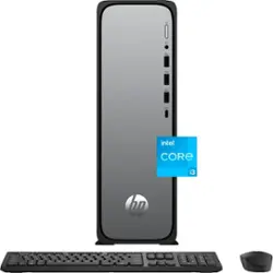 HP - OmniDesk Slim Desktop - Intel Core i3 - 8GB DDR5 Memory - 256GB SSD - Meteor Silver - Front_Zoom