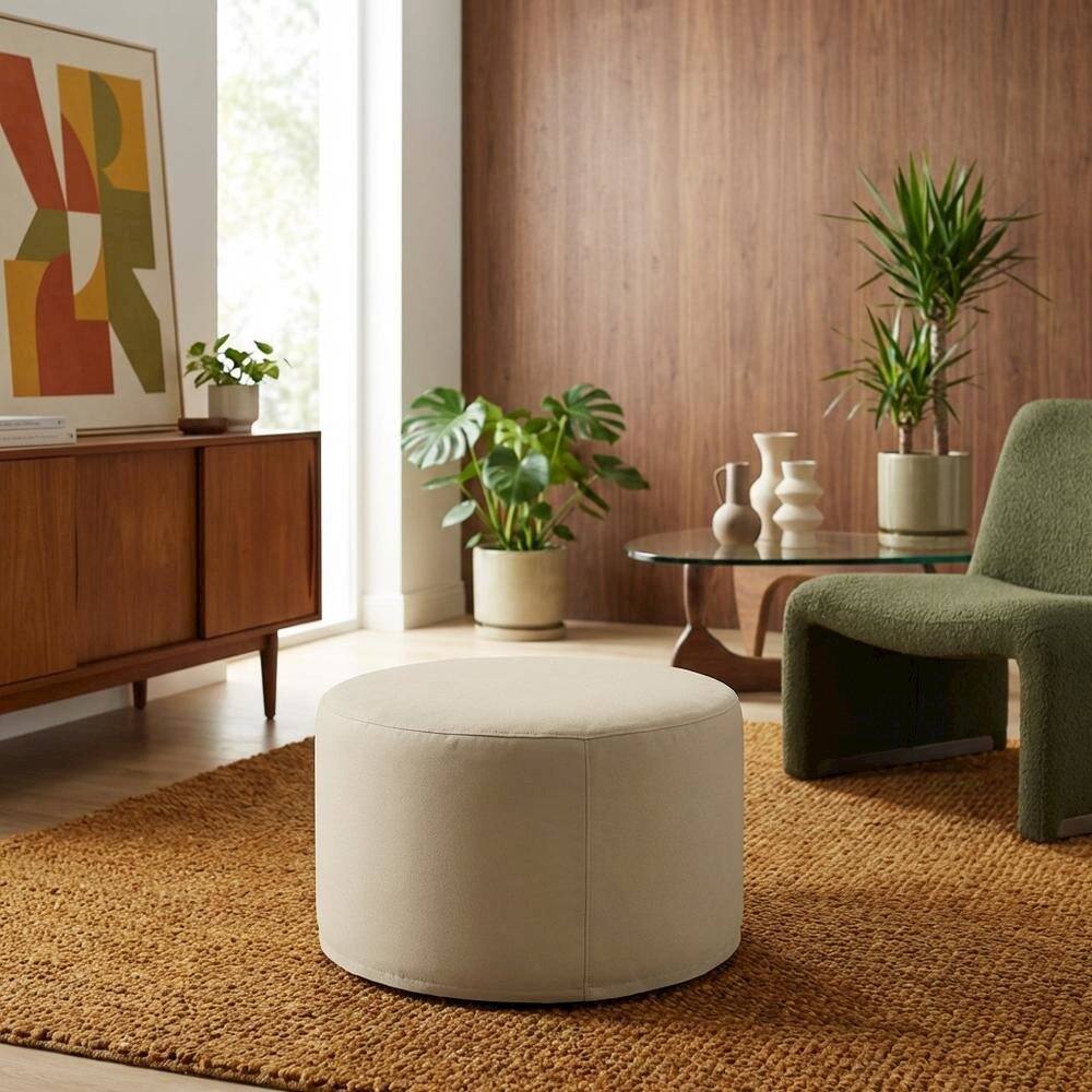 Alt View 4. FurniFact - Round outdoor coffee table furniture cover for weatherproof protection - Tan.