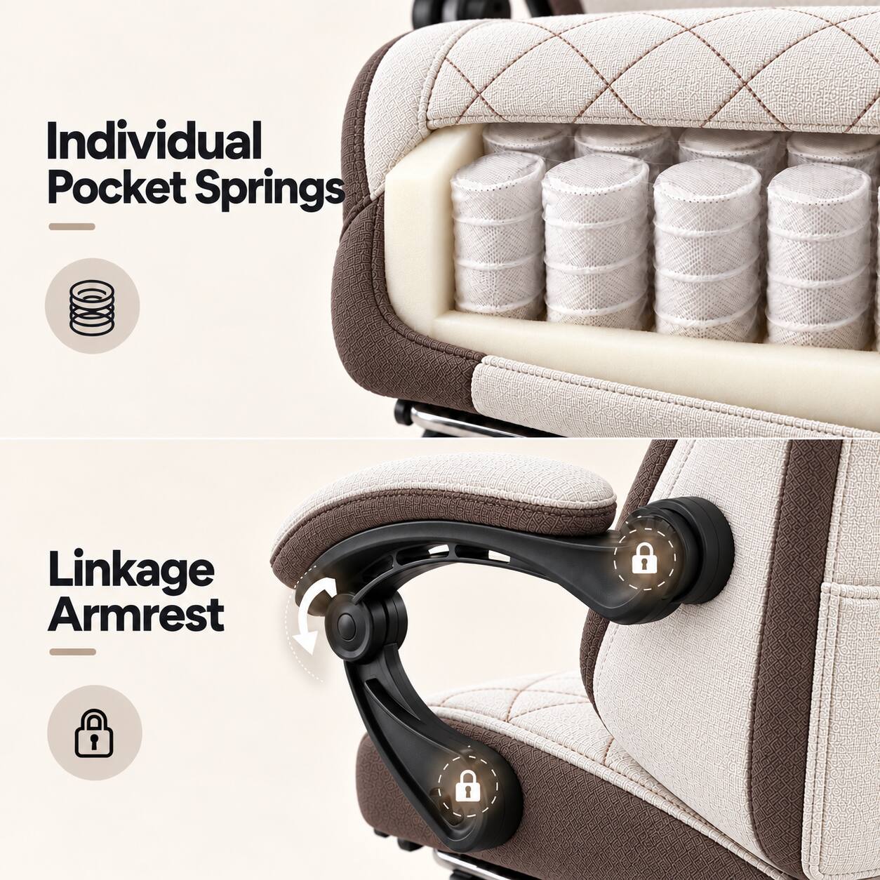 Individual Pocket Springs

Linkage Armrest