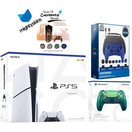 PlayStation 5 Slim Disc with Extra Controller, Pro Gamer Starter Kit and MightySkins Decal Voucher - PlayStation 5