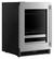 Angle. KitchenAid - 24" Beverage Center with Glass Door and Metal-Front Racks - Black Cabinet/Stainless Doors.