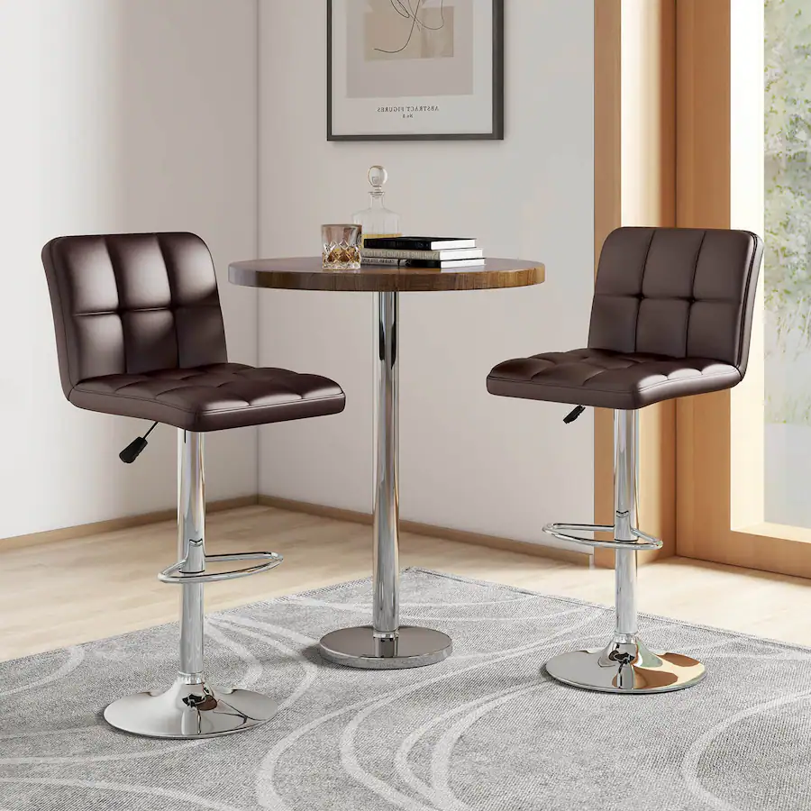 Costway Modern Swivel Bar Stools Set of with Heavy duty Metal