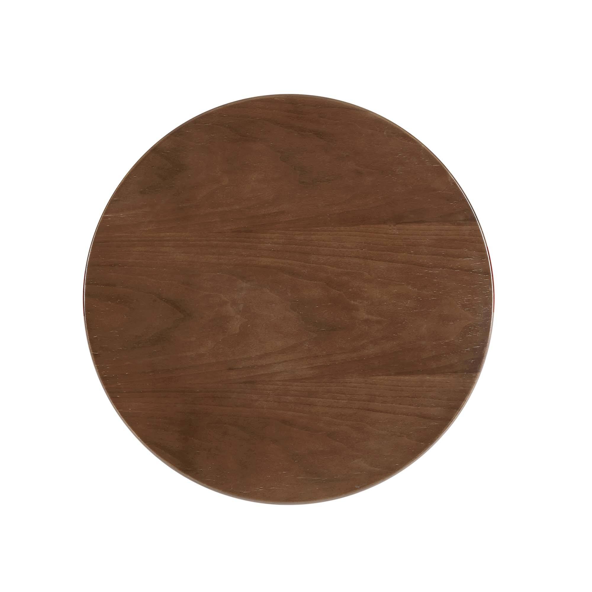 Alt View 2. Modway - Lippa Round Wood Side Table - White Walnut.