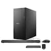 Front. Dell - Dell Tower Desktop,Intel Ultra 5 225,8GB RAM,512GB SSD+160GB Dock Set,UHD Graphics,Keyboard & Mouse,Win 11 Pro,Black - Black.