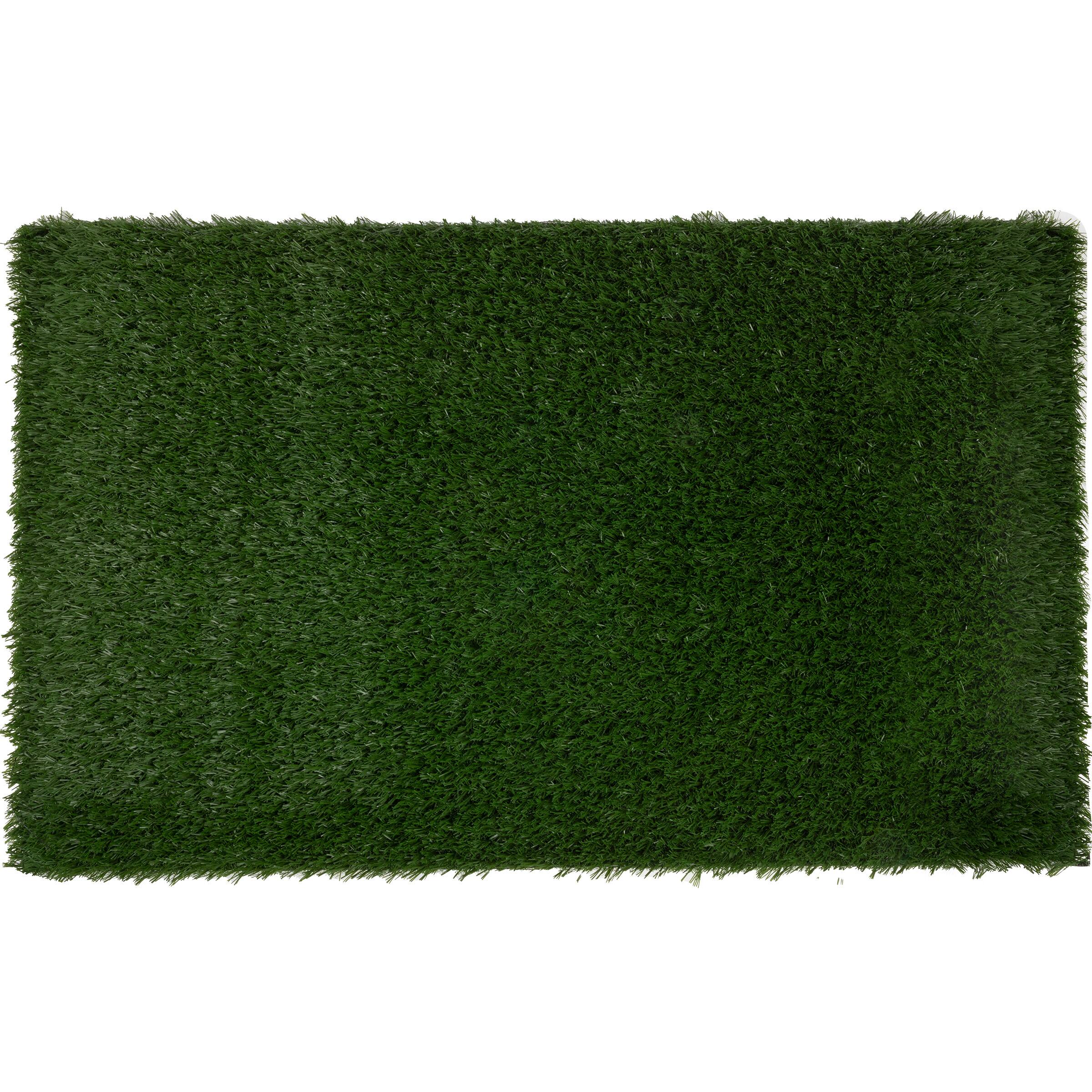 Left. PetMaker - 35.5x23.5 Artificial Grass Pee Pads - Black/Green.