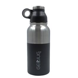 Brentwood - GeoJug 32oz Stainless Steel Vacuum Insulated Water Bottle - Black