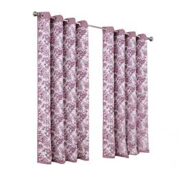 Olivia Gray - 100% Polyester 190 GSM Eloise Reversible Blackout Grommet Curtain Panel 54" x 90" - Purple