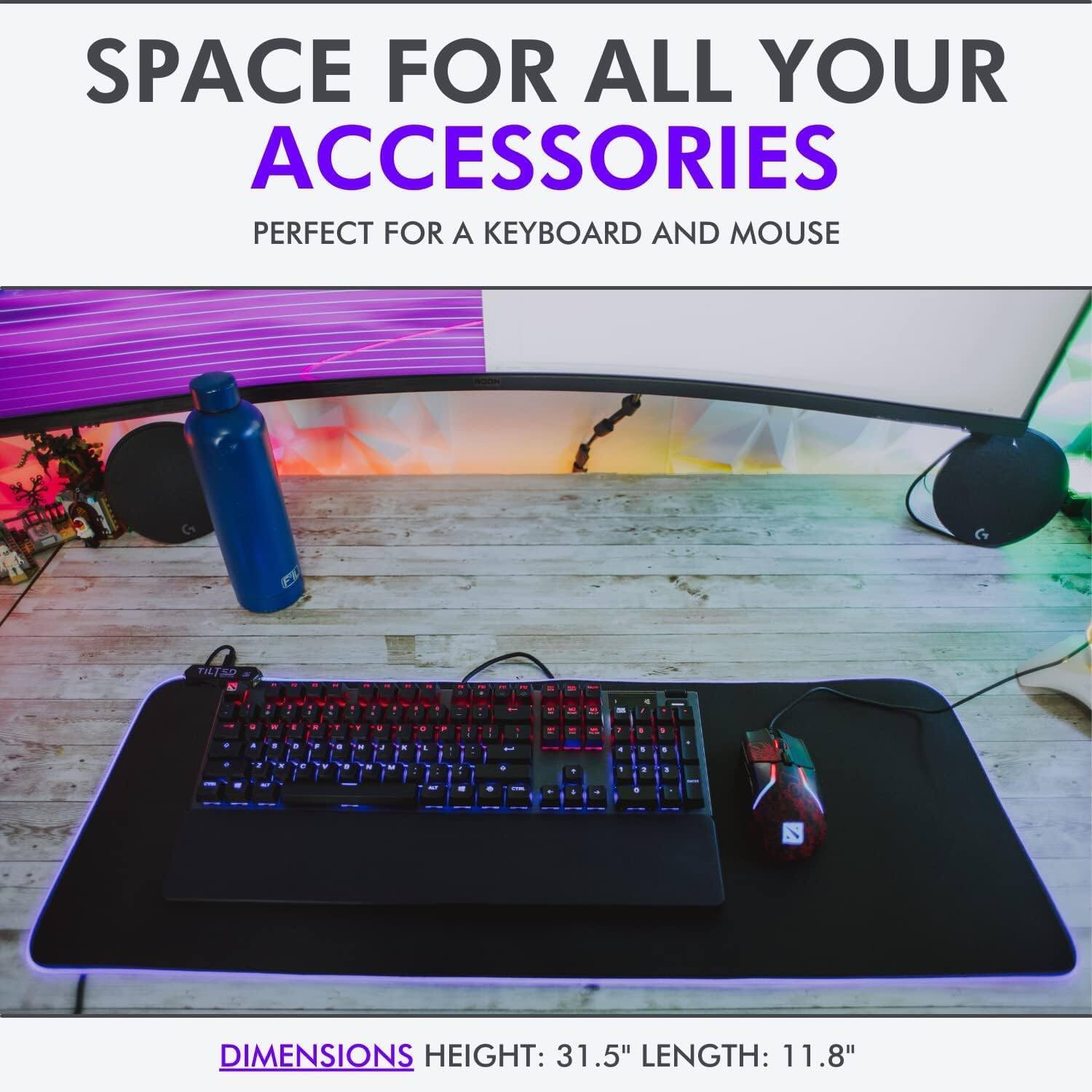 SPACE FOR ALL YOUR ACCESSORIES  
PERFECT FOR A KEYBOARD AND MOUSE  

DIMENSIONS  
HEIGHT: 31.5"  
LENGTH: 11.8"