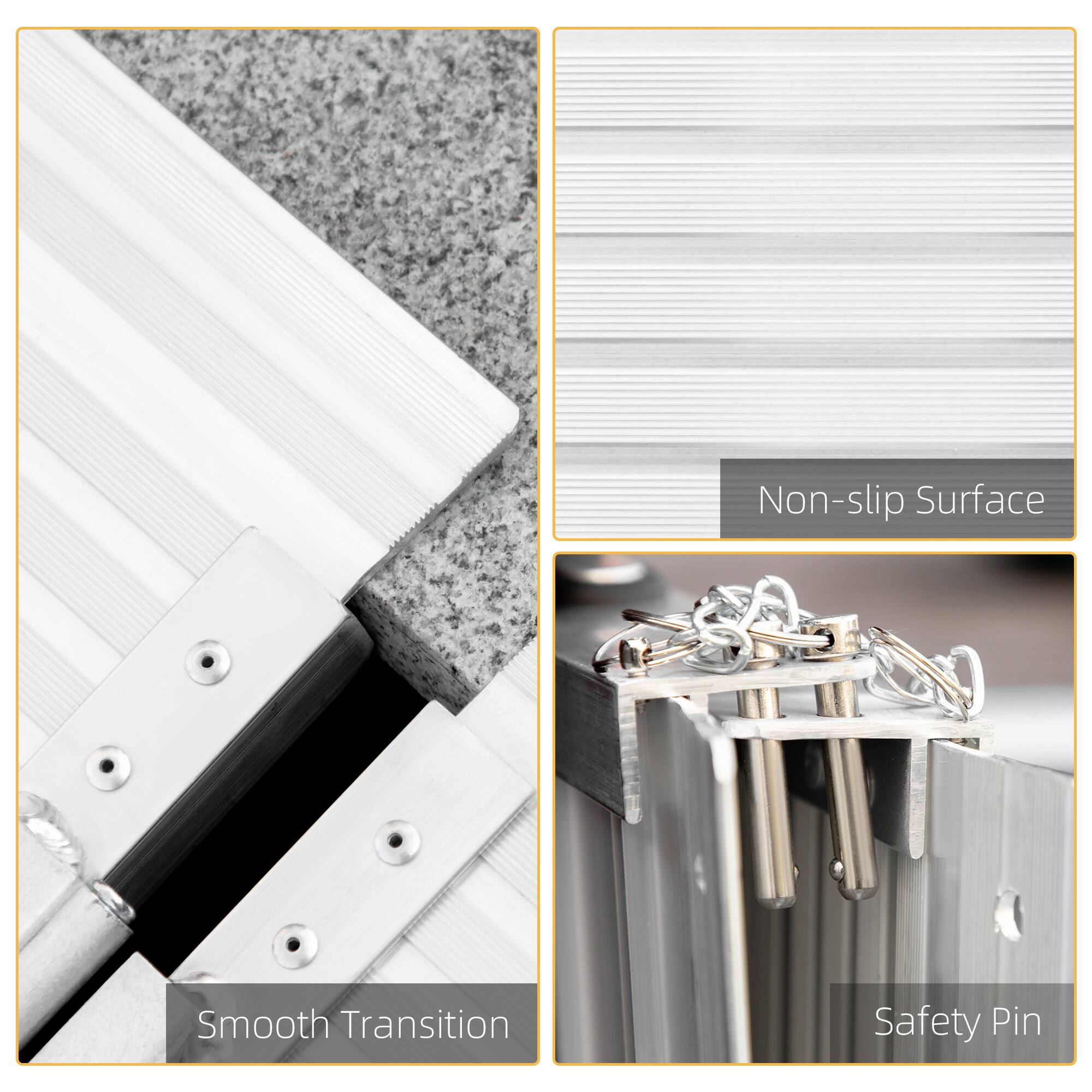 The text in the image can be grouped and corrected as follows:

1. **Non-slip Surface**
2. **Smooth Transition**
3. **Safety Pin**