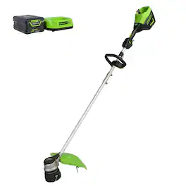 Greenworks - 60V 16" Brushless Cordless String Trimmer, 2.5Ah Battery and Charger Included - Green